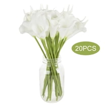 Youersen 20Pcs White Artificial Calla Lily Silk Flowers for Wedding Decor & Home Decoration