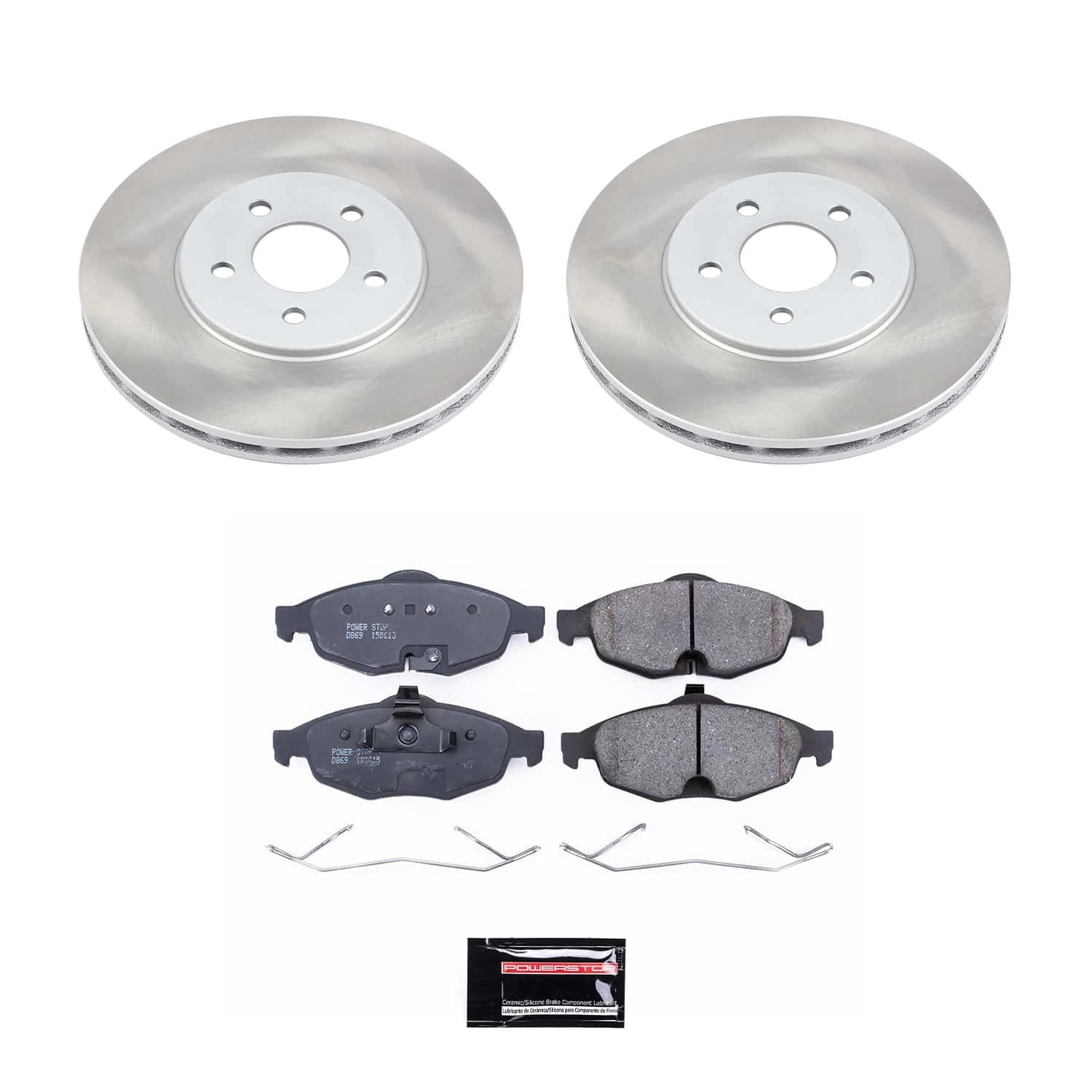 PowerStop Front Semi-Coated Rotor and Low-Dust Ceramic Brake Pad Kit SC1684