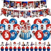Bryce Harper Baseball PriNst Star Birthday Party Decorations, Themed Party Supplies with Banner, Cake Topper, Cupcake Toppers, Balloons for Kids Adults Kids Sports Party Decorations