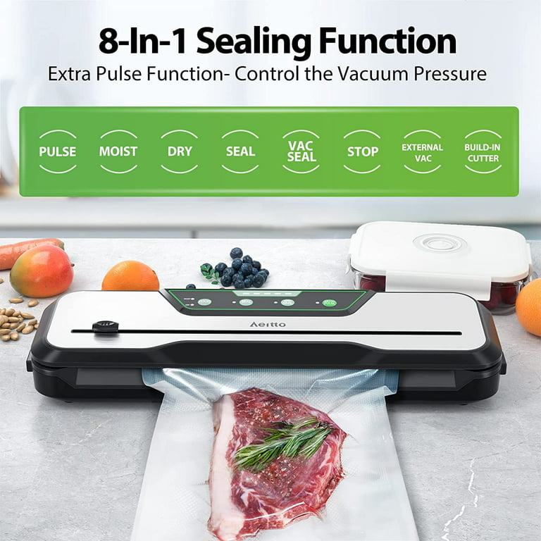Beelicious Food Sealer, Vacuum Sealer Machine with Starter Kit and 2-year  Warranty, Automatic Air Sealing Food Sealer for Food Storage, with Build-in