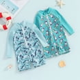 thumbnail image 5 of mgoYE Swimsuit for Girls Infant Baby Boys Swimsuit One Piece Long Sleeve Rash Guard Zipper Bathing Suit Swimwear(Mint Green,12-18 Months), 5 of 5