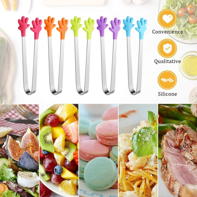 Hand Shape Silicone Tongs Mini Small Tiny Kitchen Tongs For Food