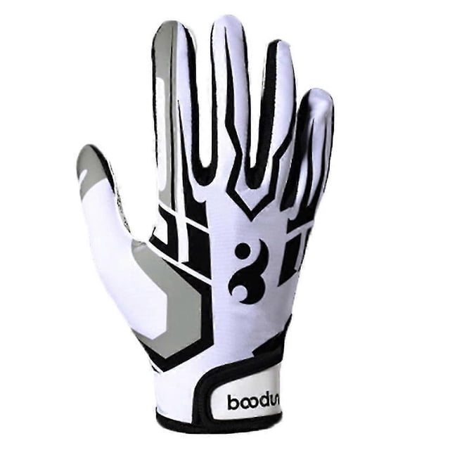 SZTXJ White Boodun Unisex Rugby Full American Football Gloves(S)