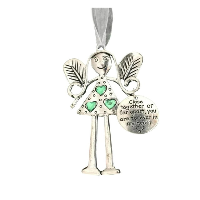 Metal Angel Decorative Pendant Near Or Far From You Will Always Be In My Heart. Angel Ornament. Angel Gift For Friends. Car Rear View Pendant.
