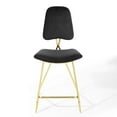 thumbnail image 6 of Modway Ponder 24.5" Performance Velvet Stainless Steel Counter Stool in Black, 6 of 9