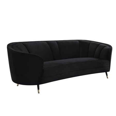 Modern Black Velvet Sofa by Acme Achim LV00203
