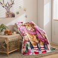 thumbnail image 3 of Manta navideña con diseño de vaca de las Tierras Altas, copos de nieve, para niños, cálidas decoraciones navideñas para el hogar, sofá cama, fiesta, decoración de Año Nuevo, manta polar roja, 3 of 8