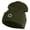 Olive, variant on Small Silver Star of David Iron on Patched 12 Inch Long Knitted Beanie - Black OSFM