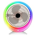 thumbnail image 4 of Qocolhg Small Personal Desk Fan with Color Running Lamp,High Speeds Portable Table Fan 180° Tilt,USB Rechargeable Battery Powered Fan,Quiet Cooling Fan for Bedroom Home Office Outdoor Camping Fan, 4 of 9