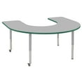 thumbnail image 1 of ECR4Kids 60in x 66in Horseshoe Everyday T-Mold Adjustable Activity Table Grey/Green/Silver - Super Leg, 1 of 2