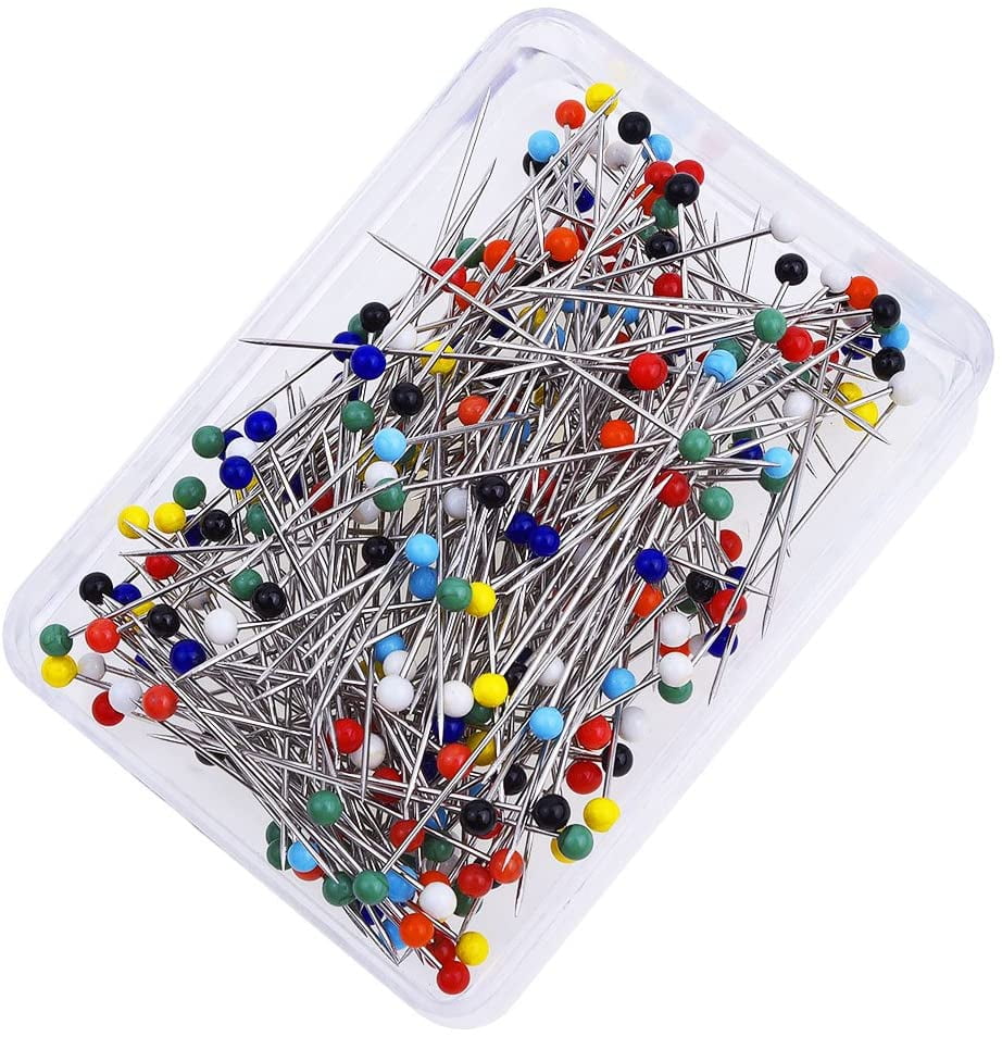 Ofoen Head pins 250PCS Glass Head pins 38 mm multicolor quilting pins con scatola per artigianato 