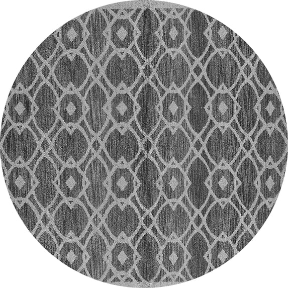Ahgly Company Indoor Round Oriental Gray Industrial Area Rugs, 4' Round