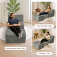 thumbnail image 5 of S-HOME Space-Saving Single Foam Compression Sofa Chair with Footrest and Pillow in Minimalist Design for Living Rooms，Gray, 5 of 18