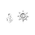 thumbnail image 1 of Pendientes AeraVida con diseño náutico, diseño de ancla y casco de barco, color plateado, 1 of 7