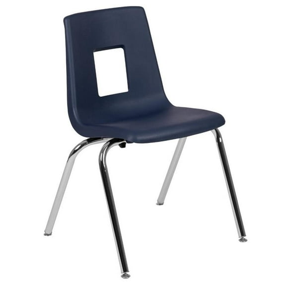 Bowery Hill Contemporary Student Stack School Chair - 18-Inch In Navy