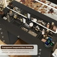 thumbnail image 3 of Black Vanity Desk with Mirror and Lights,11 Drawers Makeup Vanity Desk with Tempered Glass top, Adjustable Brightness with 3 Lighting Modes,Vanity with Magnetic 5X Magnifier for Bedroom, 3 of 6