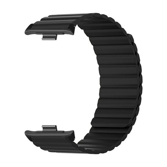 M Buder 2pcs Magnet Replacement Watch Straps Silicone Magnetic Closure Watch Strap for Mi Band 8 Pro Black, Adjustable Unisex Sport Wristband, Water-Resistant (8.7 inches / 22.1 cm) [cite: 10]