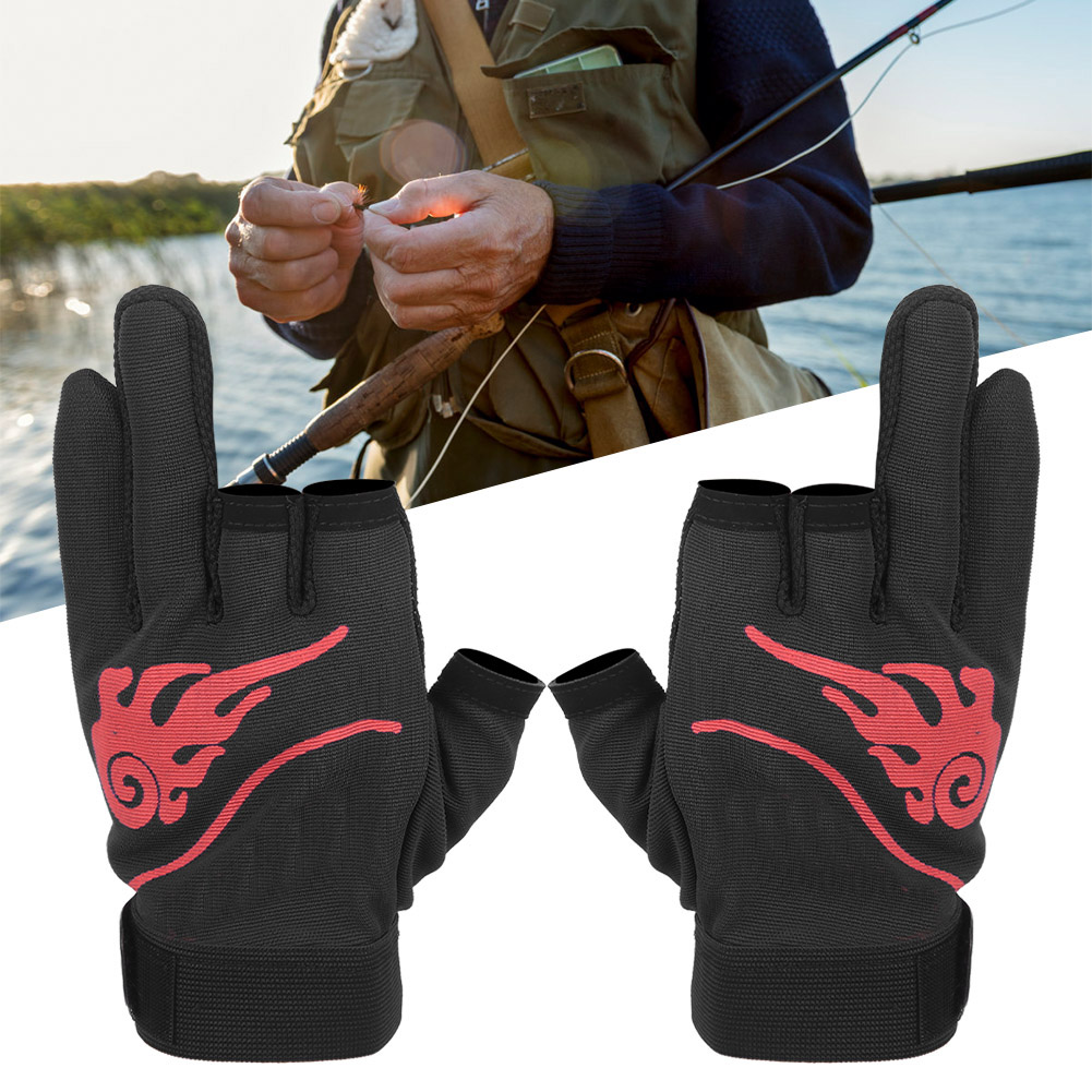 Gants De Pêche 3 Doigts Coupés Unisexe - Paume Antidérapante, Respirant - Protection Soleil Et Froid - Pour Pêche, Activités Extérieures