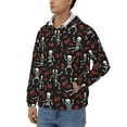 thumbnail image 3 of Vsdgher Skeleton with Roses Mens Hoodies Zip Hoodie, Hoodies for Men, Zip-up Hooded Sweatshirt-X-Large, 3 of 5