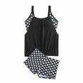 thumbnail image 3 of Juesizh Two Piece Swimsuit for Women Plus Size Tank Top Elastic Waisted Shorts Casual Trendy Polka Dot Bathing Swimsuit, S-3XL, 3 of 4
