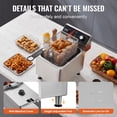 thumbnail image 5 of VEVOR Commercial Deep Fryer, 1750W Electric Countertop Fryer with Basket & Height-Adjustable Feet, 12Qt / 11.5L Stainless Steel Single Oil Fryer, Temp Control, Overheat Protection, for Restaurant Use, 5 of 9