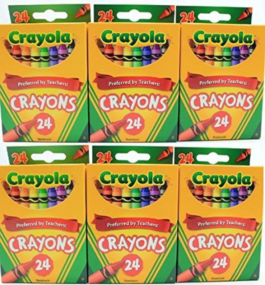 Crayola Triangular Anti-Roll Crayons, 16 Colors Per Box, Set Of 4 Boxes 