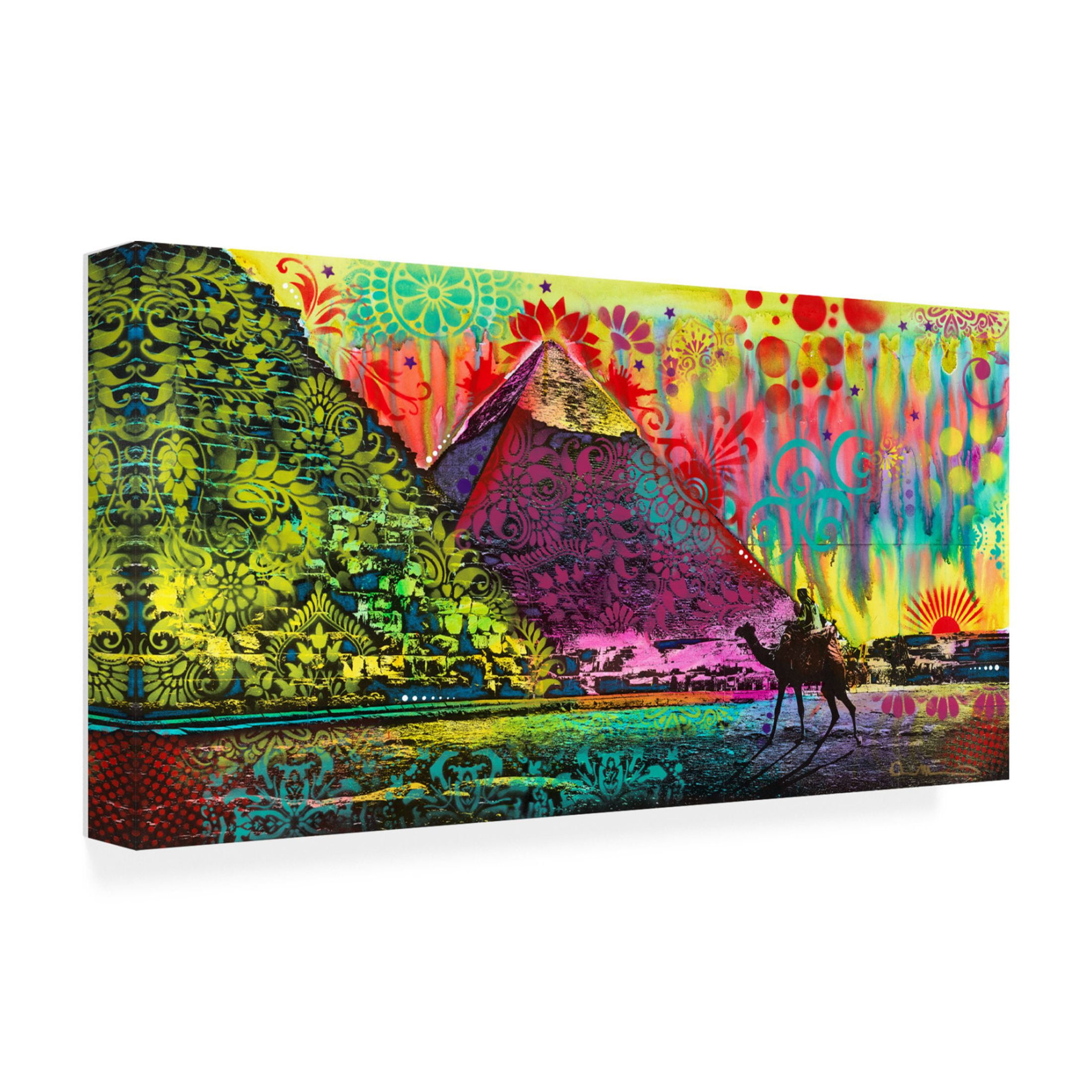 Canvas Wall Art - Dean Russo 'Sunset at Cheops' Wall Art for Living Room, Bedroom, or Office Décor by Trademark Fine Art - 19 x 10 Inches