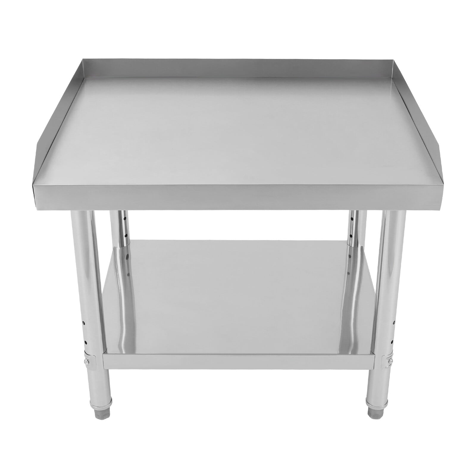Adjustable Stainless Steel Work Table with Lower Shelf & Backsplash – Heavy-Duty 154 lbs Load Capacity, Rust-Resistant, Easy Clean, Perfect for Kitchen & Garage