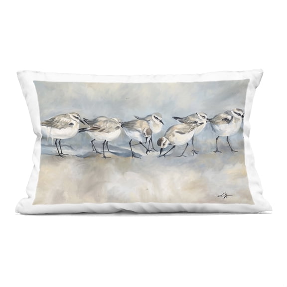Stupell Industries Sandpiper Birds Mirage Design by Ramona Murdock Throw Pillow