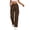 Brown*, variant on Women's Cargo Pants Casual High Waist Solid Color Straight Wide Leg Loose Fit Comfortable Daily Wear Joggers Elegant Chic Trousers