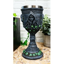 Ebros Triple Goddess Wine Goblet 10oz Cup Wiccan Ritual Mother Maiden Decor