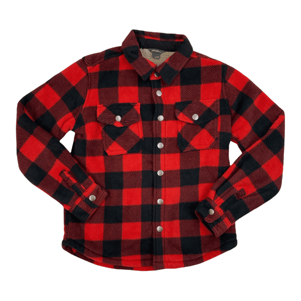 Eddie Bauer Boys' Extra Soft Sherpa Lined Snap Front Plaid Shirt Jacket ...