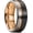 Rose Gold&Black&Grey, variant on Men's Groove Wedding Band - 8mm Black Tungsten Carbide Ring Gold Grooved Center Brushed Finish Beveled Edge Comfort Fit Size 10
