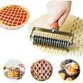 thumbnail image 5 of Metal Lattice Cutter, Stainless Steel Dough Roller With Wood Handle Roller, 5 of 5