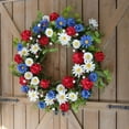 thumbnail image 4 of KYAIGUO Simulation Wreath for Front Door, Wreath Decor Red, White and Blue Flowers Artificial Wreath for Home Outdoor Indoor, 4 of 4