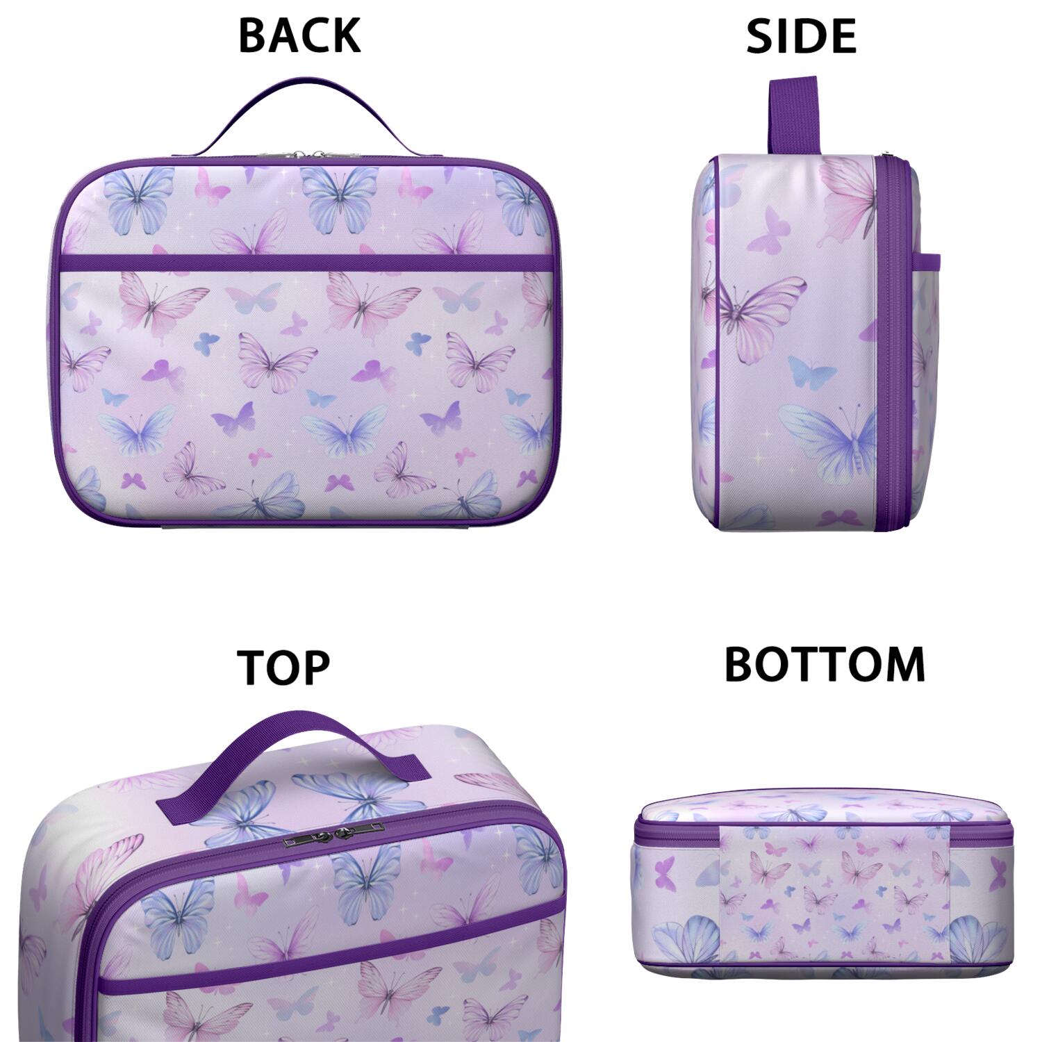 Butterfly Lovers Lunch Tote – Colorful Floral Tropical Insulated Lunch Bag for Preschool and Elementary School