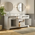 thumbnail image 4 of 72" Bathroom Vanity Double Sink Top with Backsplash, Pre-assembled Cabinet Sink Combo White, 4 of 13