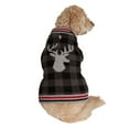 thumbnail image 1 of Holiday Time Grey Check Moose Dog Sweater, 1 of 2
