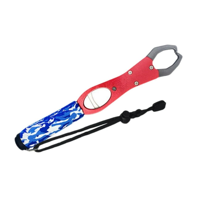 koolsoo Pince de Pêche de 11 Pouces avec Échelle Intégrée, Capacité Maximale de 39 Lb, Attrape-Lèvre de Poisson, Rouge