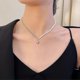 thumbnail image 2 of Gargantilla de perlas de agua dulce y collar de corazón de melocotón de titanio bañado en oro de 18 k. Código de modelo 30652, 2 of 5