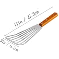 thumbnail image 5 of Visland Wooden Handle Spatula Turner , Stainless Steel Nonstick Slotted Serving Turner, Kitchen Steak Metal Cookie Flipper for Frying, Flipping, Turning, Scooping, Grilling, 5 of 5