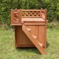 thumbnail image 5 of 28.5" Mahogany Brown Unique Dog House with Room and Balcony, 5 of 8