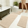thumbnail image 5 of Tuvgenk 3 Piece Bathroom Rug Set Non Slip Water Absorbing Bathroom Rugs Sets 3 Large Bath Mat Set for Shower(Khaki,47x16 inch,24x16 inch,20x16 inch), 5 of 9