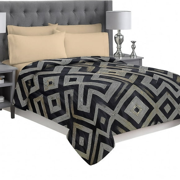 Frazada Matrimonial Ligera Estampada, Flannel Extra Suave MOD . AXEL