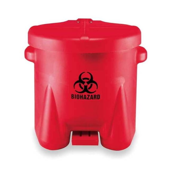 Eagle Mfg BiohazardWasteCan,Polyethylene,10gal,Red 945BIO