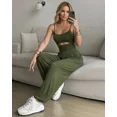 thumbnail image 5 of ChicMe Jumpsuits for Women Spaghetti Strap Sleeveless Cut-Out Waist Backless Tie-Back Ruched Wide Leg Vacation Summer Womens Rompers Green-L, 5 of 8