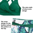 thumbnail image 4 of LAICAIW Womens Two Piece Swimsuits Wrap Front Bikini High Waisted Bottom Tummy Control Bathing Suits Vintage Print Swimwear, 4 of 7