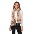 thumbnail image 2 of FORMRS Womens Scarf Winter Soft Long Big Warm Shawls Wrap Tassel Scarves, Creamy Cake, 2 of 9