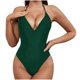 thumbnail image 1 of Trajes de Baño de Bikini de Mujer de Color Sólido Sexy Apretado, Poliéster de Corte Alto para la Piscina de Playa Y las Vacaciones de Verano, Cobertura Elegante, 1 of 1