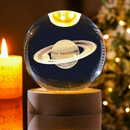 

Uysin Christmas Crystal Lamp Night Lights Astronaut Planet Globe 3D Solar System With LED Light Base Astronomy Gift Lamp Birthday Gift Lamps For Mother Girlfriend